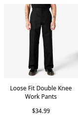 Loose Fit Double Knee Work Pants 